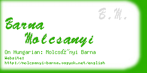 barna molcsanyi business card